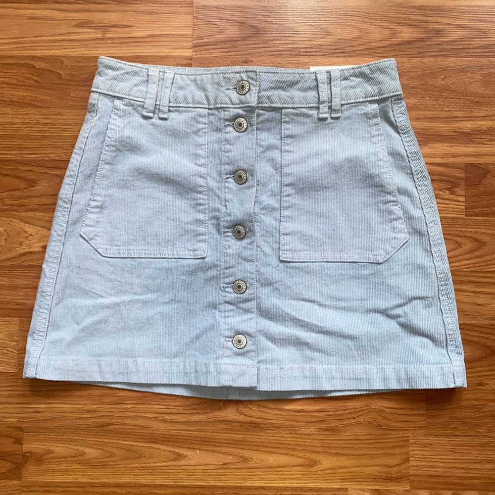 Sky Blue Corduroy Mini Skirt